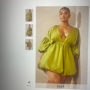 Olive Puff sleeve dress